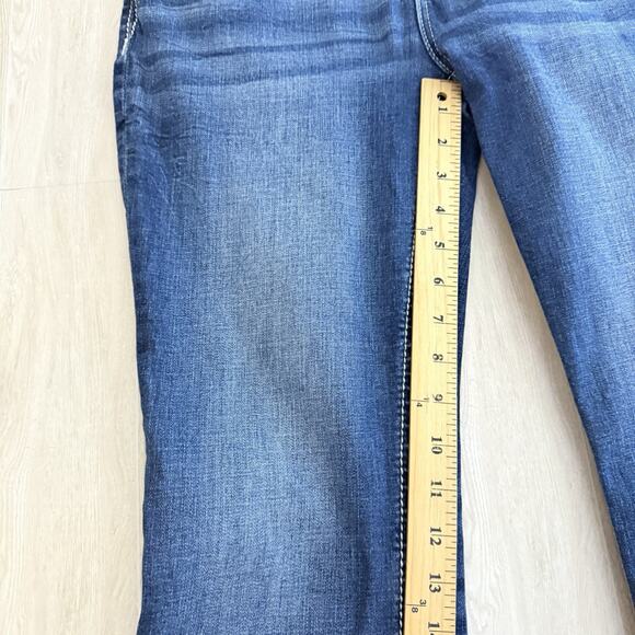 Miss Me Jeans Women 29 Floral Swirl Horseshoe Bling Pocket Mid Rise Boot Cut - Picture 13 of 16